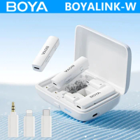 BOYA BOYALINK-W Wireless Lavalier Lapel Microphone for iPhone Android PC Computer DSLR Cameras Streaming Youtube Recording Vlog