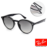 RayBan雷朋 復古圓框款太陽眼鏡/黑 漸層灰鏡片#RB2180F 60111-51mm