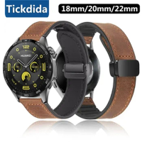 20mm 22mm Leather Silicone Strap for Huawei Watch GT4 GT 4 41mm 46mm Wristband Bracelet for Huawei GT3 Pro GT2 3 2 Strap