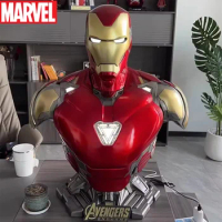 Mk85 1:1 Iron Man Glow Bluetooth Speaker Genuine Marvel The Avengers Large Statue Ornaments Theater Audio Collection Model Toys