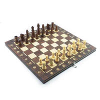 New Wooden Chess Backgammon Checkers 3 in 1 Chess Game Ancient Chess Travel Chess Set Wooden Chess Piece Chessboard