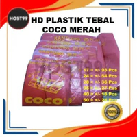 HPL KANTONG PLASITK KRESEK HD SUPER TEBAL MERAH COCO RAJA JUMBO COCO 17 MERAH