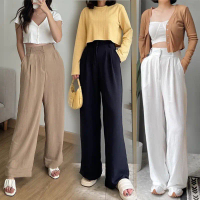 Loose Pants Celana Kulot Wanita Kain Crinkel Panjang 100 Korean Style Airflow Crinkle Flowy Karet Sa