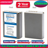 100% Original LOSONCOER 2200mAh PS BLN1 PS-BLN1 BLN-1 PSBLN1 Battery For Olympus E-P5 E-M5 EM5 OMD OM-D E-M5 II PEN E-P5 HLD-6