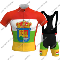 La Rioja National Team Cycling Jersey 2024 Set Men Bicycle Clothing Road Bike Shirts Suit Bicycle Bib Shorts MTB Ropa Maillot