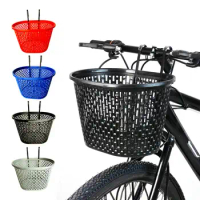Bicycle Basket Strong Large Capacity Hollowed-out Plastic Basket Multifunctional Item Storage Removable Folding Bike Organizer F