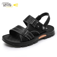 Camel Active 2023 New Men's Sandals Comfort Genuine Leather Summer High Quality Slippers Casual Footwear Outdoor Beach Shoes