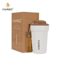 CIVAGO（13oz）กระบอกน้ำสแตนเลสพร้อมฝาปิด เคลือบเซรามิก แก้วสุญญากาศ รักษาความร้อนและเย็น