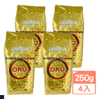 【LAVAZZA】Qualita Oro 咖啡豆 4入組 250g/包(即期品 有效至2024.8.30)