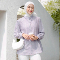 Zhafira Alya Blouse Kemeja Panjang Atasan Wanita Motif Bunga Resmi santai nyaman Baju Formal Muslim