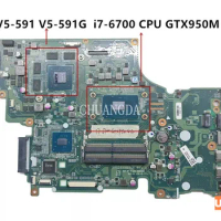 USEDFor ACER Aspire V15 V5-591 V5-591G Laptop Motherboard DA0ZRYMB8G0 i7-6700 CPU GTX950M GPU Mainboard Tested