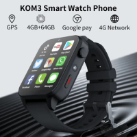 KOM3 4G Smart Watch Phone 4GB 64GB Android LTE GPS 1.99" HD Camera Google Play Store SIM Card Ultra Fitness Sports Men Women
