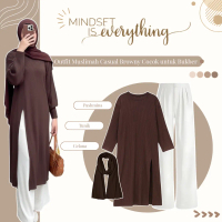 Outfit Cewek Hijab 1 Set ( Zanna Tunik Rajut + Celana + Pashmina ) Ootd Remaja Trend Lebaran - LS211