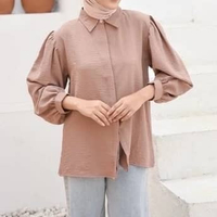 Helwa Shirt by Loewy - Choco | Kemeja Wanita Lengan Panjang