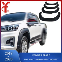 Car Accessories Fender Flares Mudguards Wheel Arch 4 PCS For Toyota Hilux SR5 conquest 2019 2020 Double Cabin Slim Black