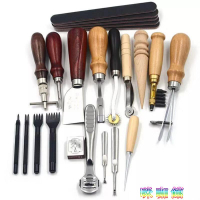 皮革工具套裝DIY手工皮具手縫套裝皮革手工套裝藝18件套