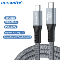 USB4 Cable 40Gbps Data Transfer 240W Fast Charging 8K 6K Dual 4K Video USB4 Cord for Thunderbolt 3/4 Laptop eGPU Mac Studio Hub