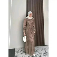Gamis Kinar Gamis Brukat Dress Muslim Wanita nude One Size
