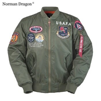 USAFA print army patches spring streetwear jacket coats men's flight jacket military windbreaker