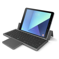 KF8700 Folding Keyboard Wireless Bluetooth Keyboard Touchpad Leather Case Mobile Phone Tablet Multifunctional Mini Keyboard