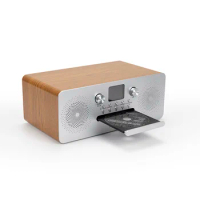 Speaker Bluetooth Retro Wooden Desktop High 30W CD Player Plug-In Speaker Kombo Bluetooth MP3 Player with Remote Control