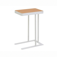 【固得家俬】台灣製T-018白色系工業風木質可調沙發邊桌(邊桌、茶几)