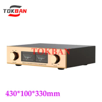 Tokban Audio Accuphase C-245 430*100*330mm Aluminum Preamplifier Chassis Enclosure Vu Meter DIy HIFI Amp Case Shell