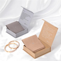 Wholesale 500pcs/lot Book Shape Grey Ring Bracelet Necklaces Box Kraft Paper Jewelry Packaging Magnetic Package