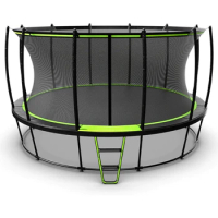 15FT Round Outdoor Backyard Trampoline with Net Safety Enclosure &amp; Ladder Playset with Fast Assembly