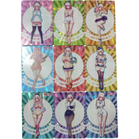 9Pcs/set Super Sonico Refractive Flash Cards Third Set ACG Sexy Kawaii Underwear Swimwear Uniform Game Anime Collection Cards