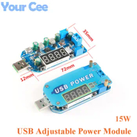 15W DC-DC USB Adjustable Power CC CV Step Up Down Boost Buck Converter Board Module 5V to 3.3V 9V 12V 24V 30V Router DP2