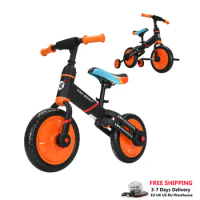 UBRAVOO Tiny Scout Balance Bike 3 4 5 Years , 4-in-1 with Optional Support Wheels and Pedals, Saddle Height Adjustable,JL102