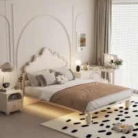Princess Luxury Childrens Bed French Style White Loft Bed Modern Villa Camas De Dormitorio Queen Bedroom Furniture Set