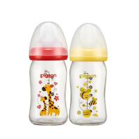 【Pigeon貝親 官方直營】寬口母乳實感彩繪玻璃奶瓶160ml(2款)