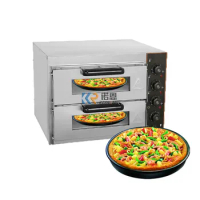 2 Trays Electric Pizza Oven Outdoor Commercial Arabic Rofco Pita Bread Baking Machine Automatic Cookies Pastry Bakery Ovens