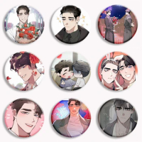 Manga Define The Relationship Button Pin Korean BL Manhwa Anime Ash Karlyle Brooch Badge Bag Coat Decor Fans Collect Lover Gift