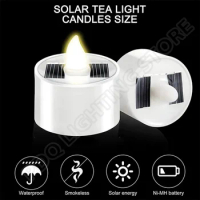 10pcs Solar Tea Light Led Candles Flameless Outdoor Waterproof Solar Tea Lights Rechargeable Candles for Party Garden Home Decor
