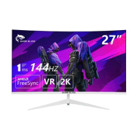 27 Inch 2560*1440P 144Hz Game Monitor 2K HDR 100%SRGB 1MS Free-sync Computer Desktop Display Curved Screen HDMI/DP