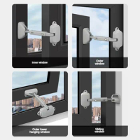 Anti Theft Casement Window Child Protection Window Limiter Adjustable Window Lock Child Safety Stopper Anti Falling Lock Limiter