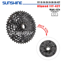 SUNSHINE Black Bicycle Freewheel MTB Bike Cassette K7 8/9/10/11/12 Speed SHIMANO HG Structure Specification for SRAM