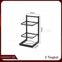 Rak Panci Wastafel Bawah Dapur 2 3 4 Susun Stainless Steel Tempat Penyimpanan Wajan Teflon 3 TINGKAT
