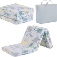 Tiita Toddler Foldable Floor Mattress, Small Floor Nap Mat for Sleeping Daycare, Portable Kids Trifold Chair Futon Mattress