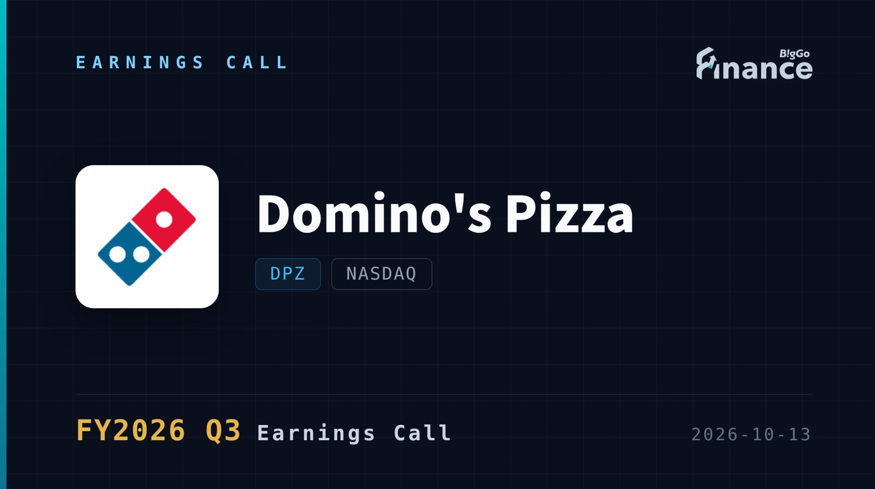 [Domino's Pizza Q3 2026 Earnings Call] Domino's Cuts U.S. Store Growth ...