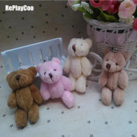 50pcs/lotMini Teddy Bear Stuffed Plush Toys 8cm Small Bear Stuffed Toys pelucia Pendant Kids Birthday Gift Party Decor 011
