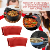 Thickened Silicone Pan Handle Cover Insulation Cover Pan Ear Clip Cast Iron Pan Frying Pan Wok Handle Holder 2PCS