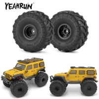 YEAHRUN 69*33mm Micro Plastic Wheel Rims Rubber Tires Set for Axial SCX24 1/24 TRX-4M 1/18 RC Crawler Car Model Upgrade Parts