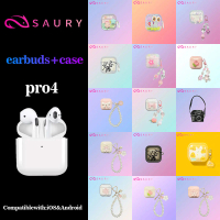 Saury Pro4 (เคสฟรี) หูฟังบลูทูธไร้สาย TWS Pro4 พร้อมไมโครโฟนในตัว สำหรับ iPhone และ Android อินพอดส์
