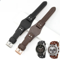 High Quality Genuine Leather Bracelet Calf Watch Band Strap Mens Business Wristband for Fossil Watch Accessories 22mm with Tools