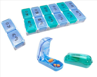 日/夜7日組合式藥盒+隱刀式切藥器 藥盒 切藥器 藥物收納 旅行 護立康【護立康】