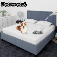 Dreamreal Waterproof Mattress Cover Mattress Protector Bed Cover Breathable Dust-mite Elastic Fitted Sheet Double Bed Queen Size